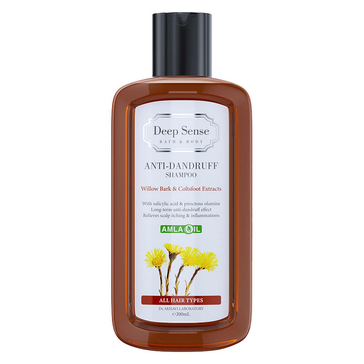 شامپو ضدشوره دیپ سنس مخصوص انواع مو، حجم 200 میلیلیتر مدل Willow Bark و Coltsfoot، حاوی اسید سالیسیلیک و پیروکتون اول...