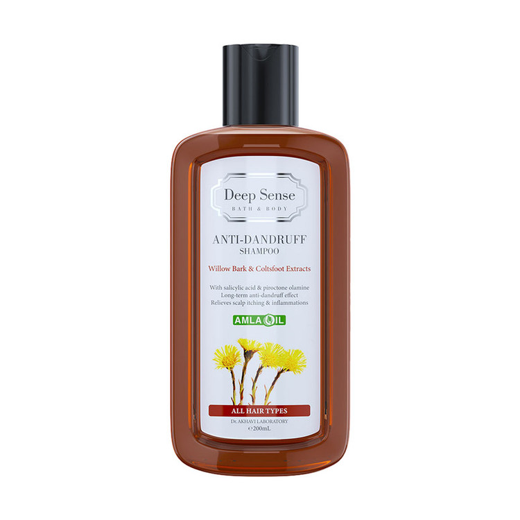 شامپو ضدشوره دیپ سنس مخصوص انواع مو، حجم 200 میلیلیتر مدل Willow Bark و Coltsfoot، حاوی اسید سالیسیلیک و پیروکتون اول...
