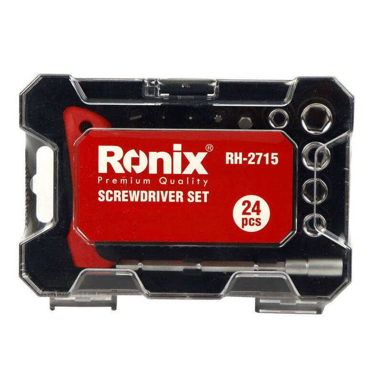 مجموعه 24 عددی پیچ گوشتی جغجغه ای و سری بکس رونیکس مدل RX-2715