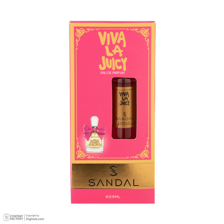عطر جیبی زنانه صندل مدل VIVALA JUICY با رایحه شیرین و خنک حجم 25 میلیلیتر