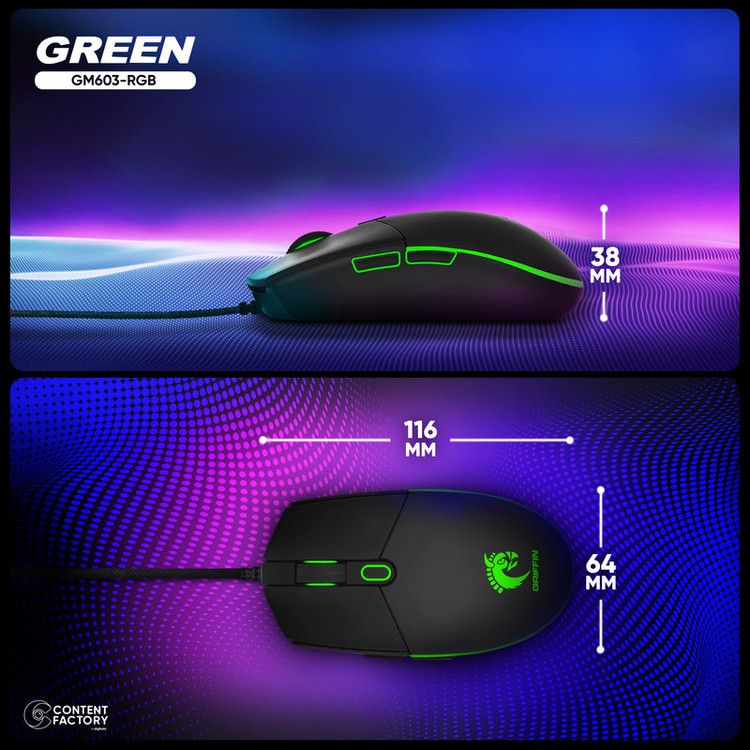 ماوس مخصوص بازی گرین مدل GM603-RGB
