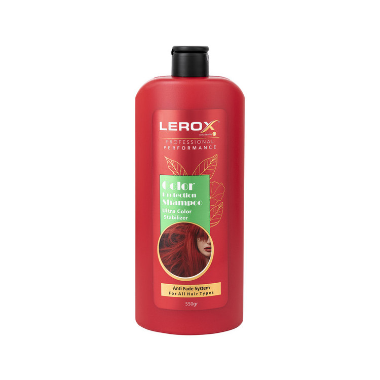 شامپو تثبیت کننده رنگ مو لروکس مدل Color Protection حجم 550 میلیلیتر