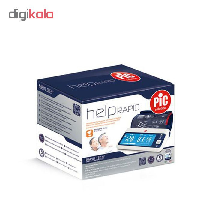 فشارسنج بازویی دیجیتال پیک سلوشن مدل help RAPID با تکنولوژی RAPID TECH، بازوبند فنری PiC READY، حافظه 200 رکورد برای ...