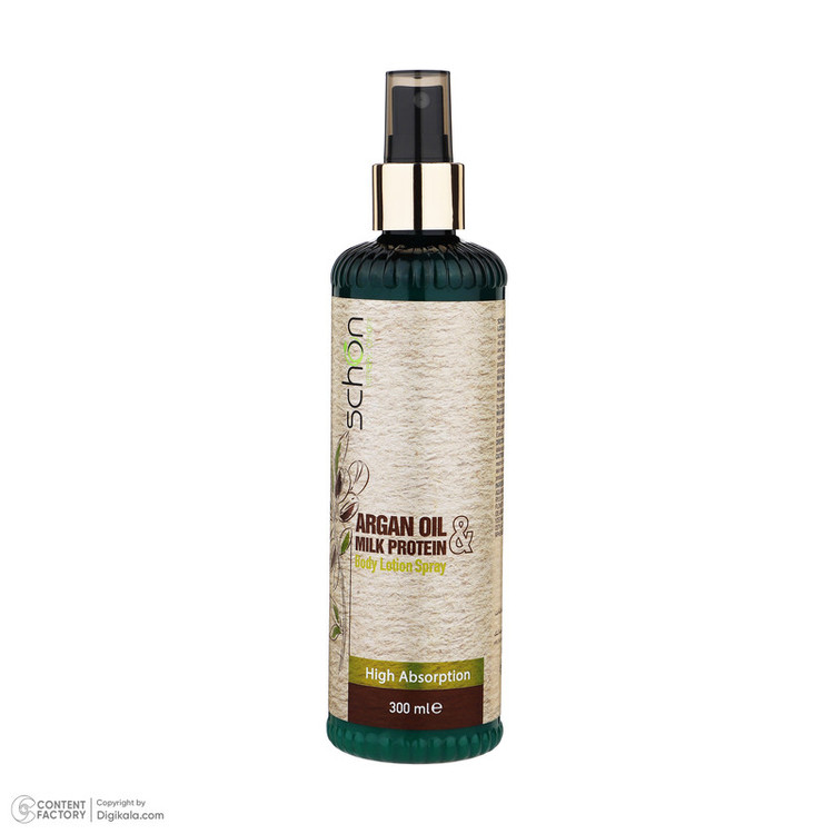 لوسیون بدن شون مدل Argan Oil And Milk Protein حجم 300 میلیلیتر با عصاره آرگان و پروتئین شیر، مرطوبکننده قوی پوست، جذب...