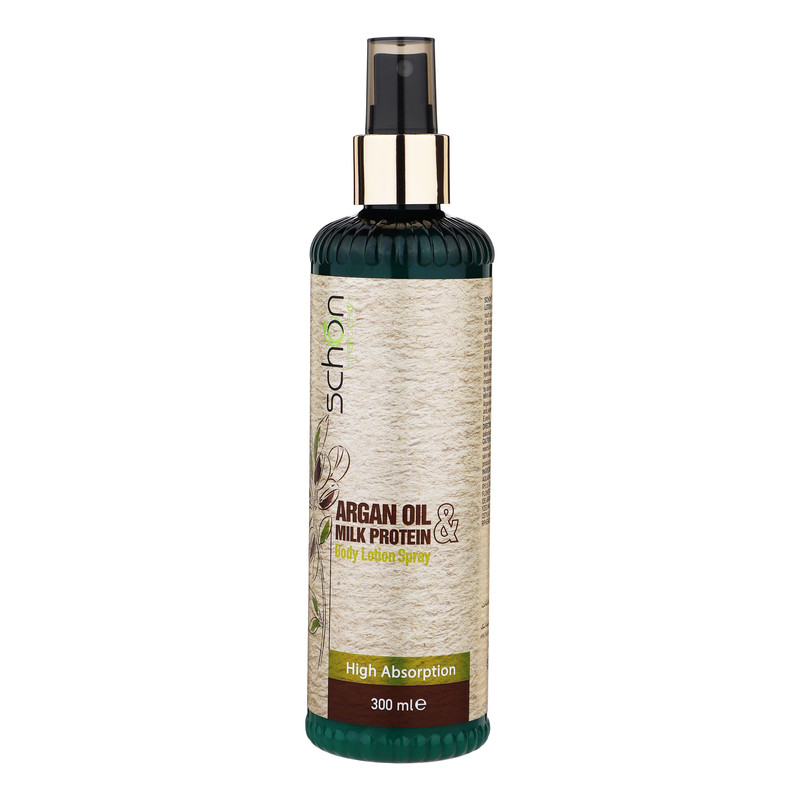لوسیون بدن شون مدل Argan Oil And Milk Protein حجم 300 میلیلیتر با عصاره آرگان و پروتئین شیر، مرطوبکننده قوی پوست، جذب...