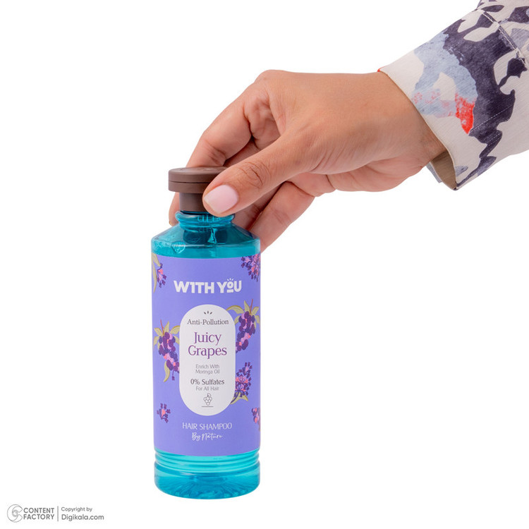 شامپو مو ویت یو مدل Juicy Grapes حجم 300 میلیلیتر، تقویتکننده، نرمکننده و لطافتبخش، مناسب انواع مو و پوست سر معمولی