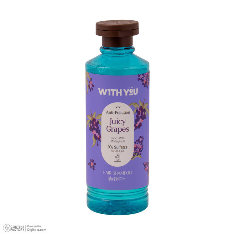 شامپو مو ویت یو مدل Juicy Grapes حجم 300 میلیلیتر، تقویتکننده، نرمکننده و لطافتبخش، مناسب انواع مو و پوست سر معمولی