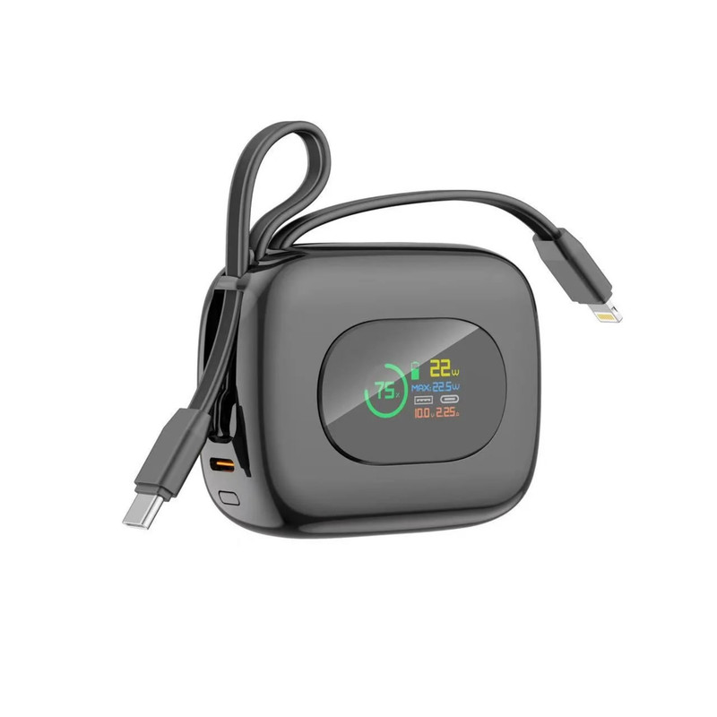 پاوربانک 22.5 وات بودی مدل PB823B ظرفیت 10000 میلیآمپرساعت به همراه 2 کابل USB-C و lightning