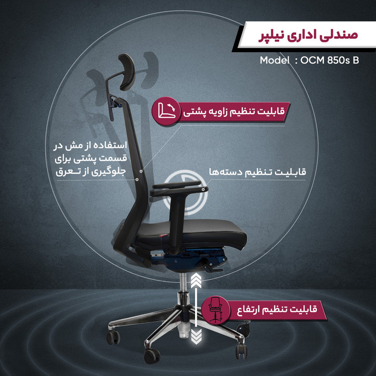 صندلی اداری نیلپر مدل OCM 850s پارچه ای