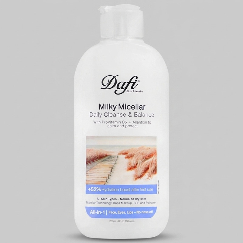 میسلار پاک کننده دافی مدل Milky مناسب برای پوست خشک و حساس حجم 200 میلی لیتر