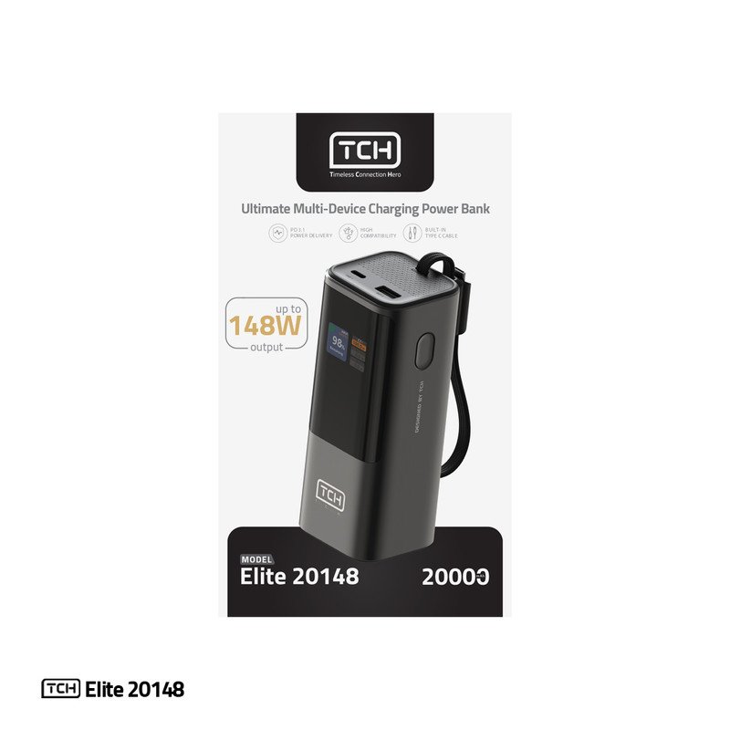 پاوربانک 148 وات تی سی اچ مدل Elite 20148 ظرفیت 20000 میلیآمپرساعت