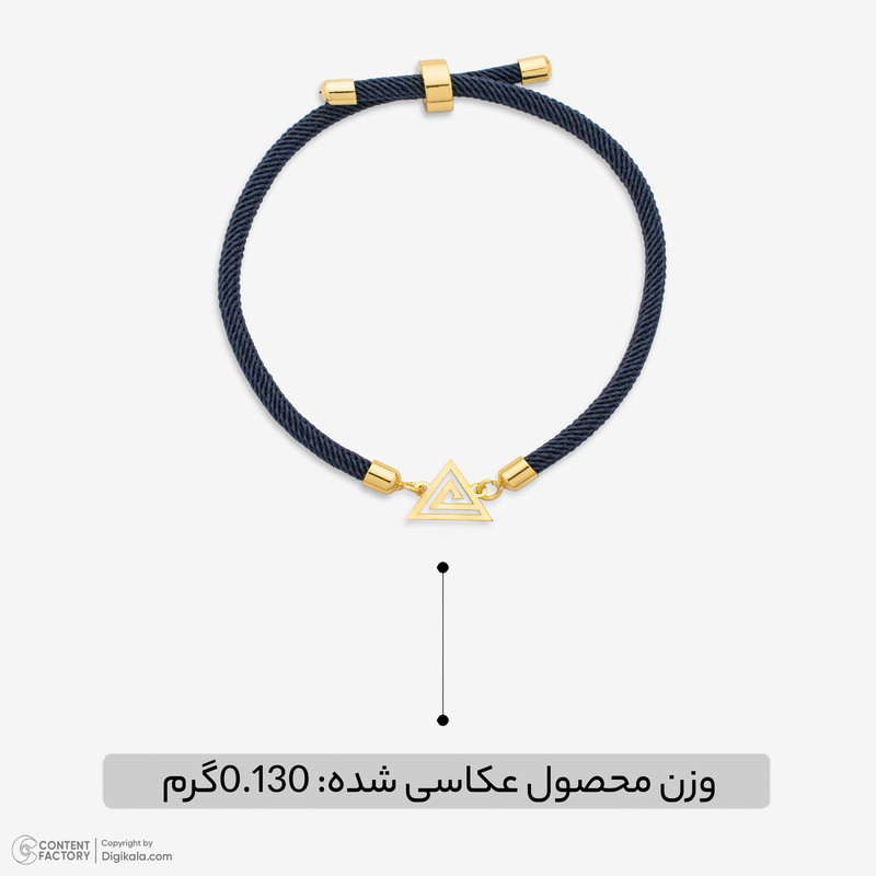 دستبند طلا 18 عیار زنانه با بند بافت زرنیک گلد مدل مثلث کد 1007