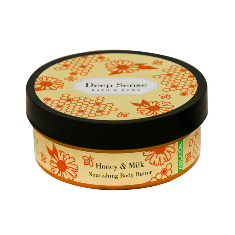 کره بدن دیپ سنس مدل Honey حجم 200 میلیلیتر مغذی و آبرسان قوی با کره شی، روغن نارگیل و آملا، ضد خشکی و نرمکننده پوست ب...