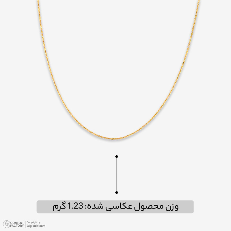 گردنبند طلا کم اجرت 18 عیار زنانه با زنجیر حلقهای فلامینگو ناریا مدل لوکس کد S40