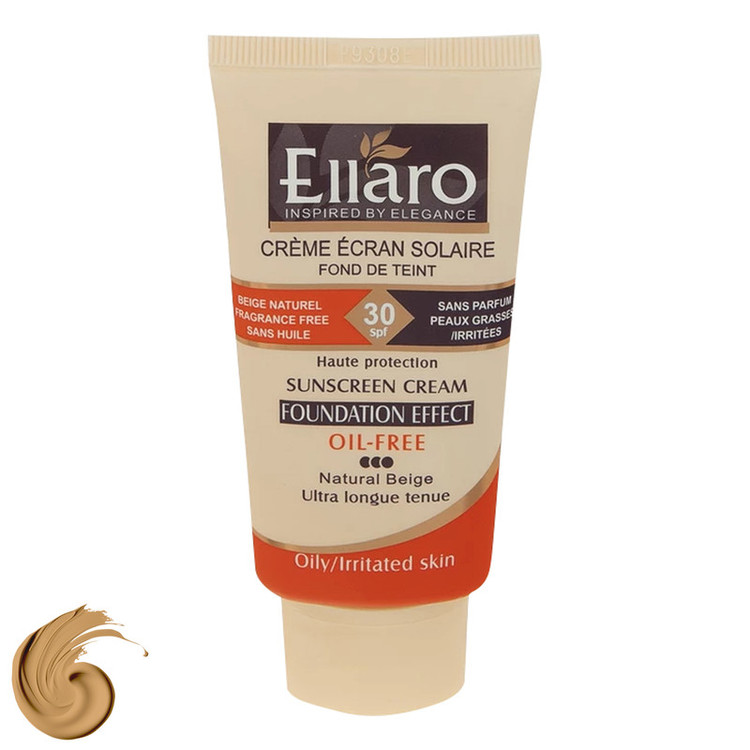 کرم ضد آفتاب رنگی الارو SPF30 سری Foundation Effect مدل Natural Beige محافظ UVB، مناسب پوستهای چرب و حساس تحت لیسانس ...