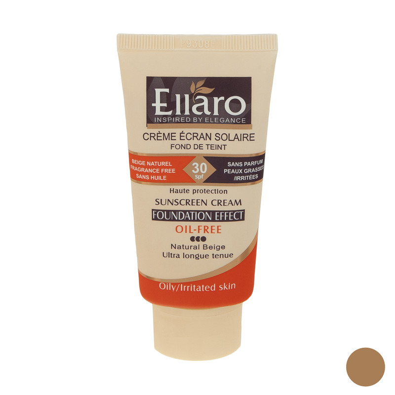 کرم ضد آفتاب رنگی الارو SPF30 سری Foundation Effect مدل Natural Beige محافظ UVB، مناسب پوستهای چرب و حساس تحت لیسانس ...