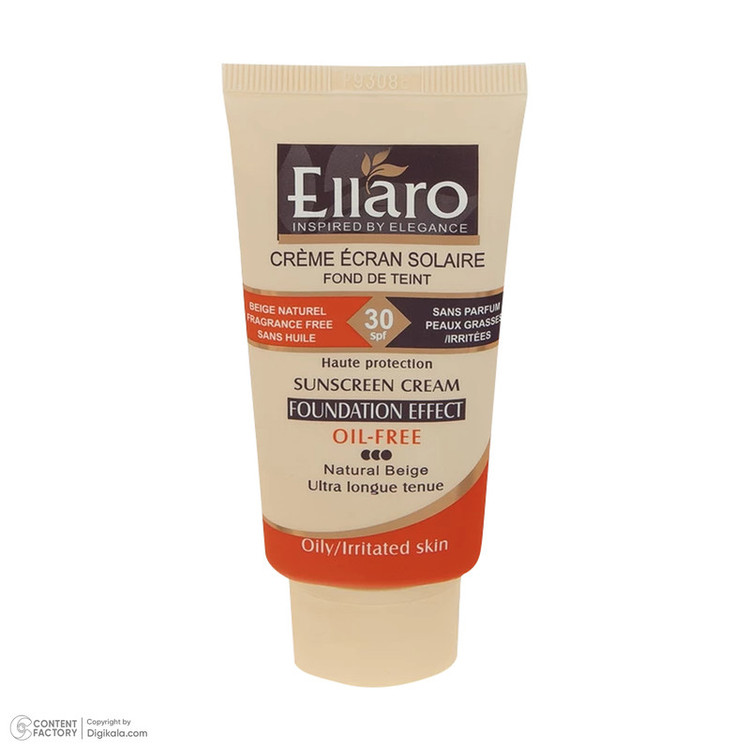 کرم ضد آفتاب رنگی الارو SPF30 سری Foundation Effect مدل Natural Beige محافظ UVB، مناسب پوستهای چرب و حساس تحت لیسانس ...