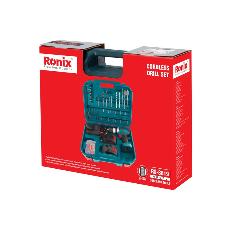 مجموعه 53 عددی دریل چکشی رونیکس مدل RS-8619