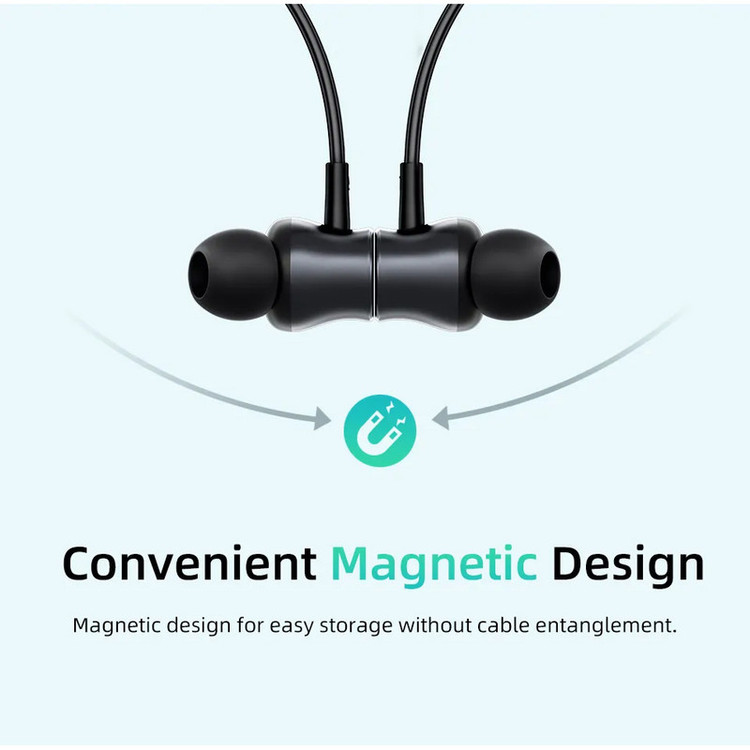 هدفون بلوتوثی گردنی QCY مدل C2 با قابلیت حذف نویز محیطی ENC، درگاه شارژ USB Type-C، با قابلیت شارژ سریع، مقاوم در برا...
