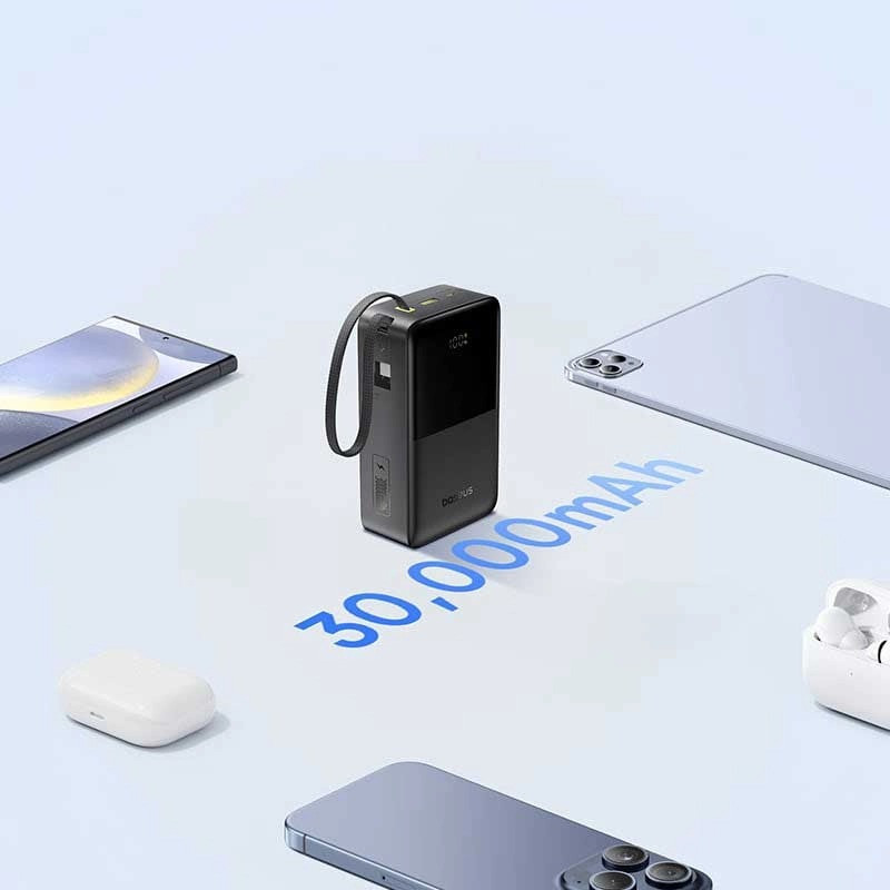 پاوربانک 22 وات بیسوس مدل EnerFill FC51 Bipow 2 Pro ظرفیت 30000 میلیآمپرساعت به همراه کابل متصل USB-C
