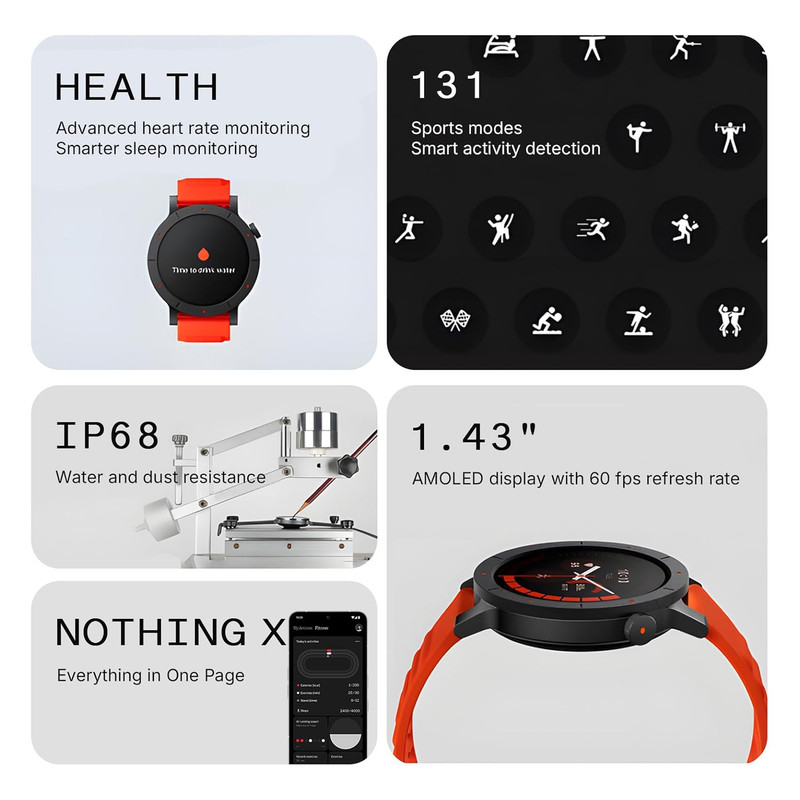 ساعت هوشمند 47 میلیمتری ناتینگ مدل CMF Watch Pro 3 با بند سیلیکونی