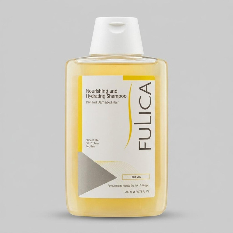 شامپو تقویتکننده مو فولیکا مخصوص موهای خشک و آسیبدیده، حجم 200 میلیلیتر مدل Nourishing And Hydrating، حاوی کراتین و ت...
