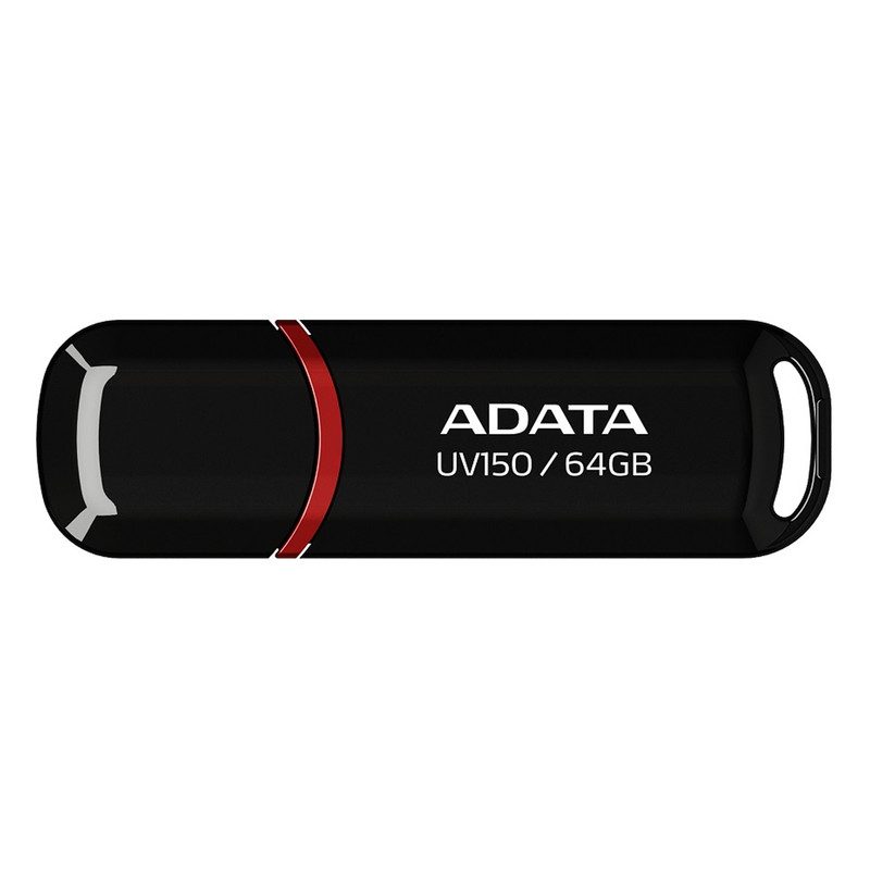 فلش مموری ای دیتا مدل UV150 ظرفیت 64 گیگابایت، رابط USB 3.2 Gen1، سرعت خواندن 90 مگابایت بر ثانیه، طراحی درپوشدار، سا...
