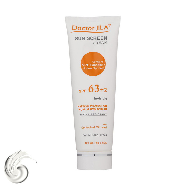 کرم ضد آفتاب بدون رنگ دکتر ژیلا SPF 63 مدل Maximum Protection مناسب انواع پوست وزن 50 گرم
