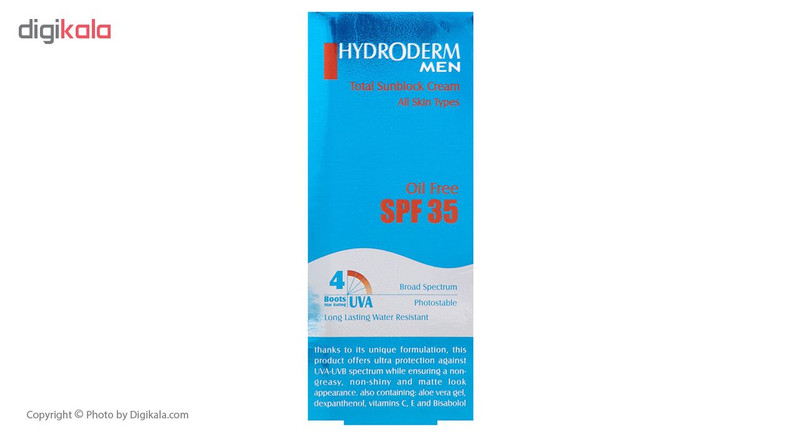 کرم ضد آفتاب فاقد چربی هیدرودرم مدل Men SPF35 وزن 50 گرم