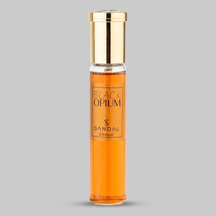 عطر جیبی زنانه صندل مدل بلک اوپیوم با رایحه گرم و شیرین حجم 25 میلیلیتر