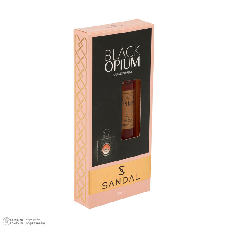 عطر جیبی زنانه صندل مدل بلک اوپیوم با رایحه گرم و شیرین حجم 25 میلیلیتر
