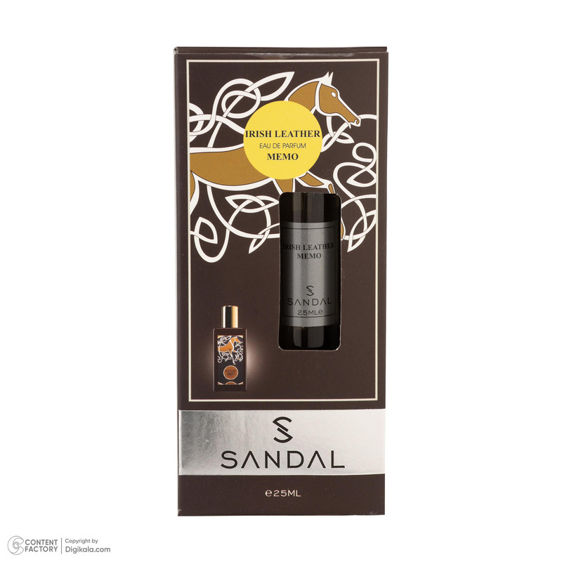 عطر جیبی مردانه صندل مدل Irish leather Memo با رایحه تلخ حجم 25 میلیلیتر