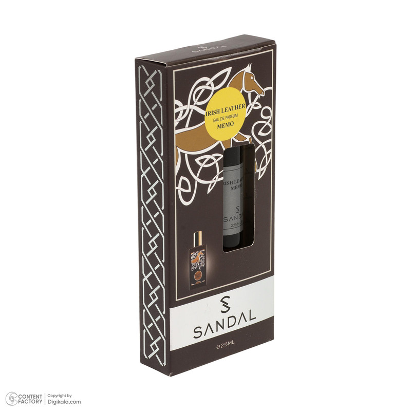 عطر جیبی مردانه صندل مدل Irish leather Memo با رایحه تلخ حجم 25 میلیلیتر