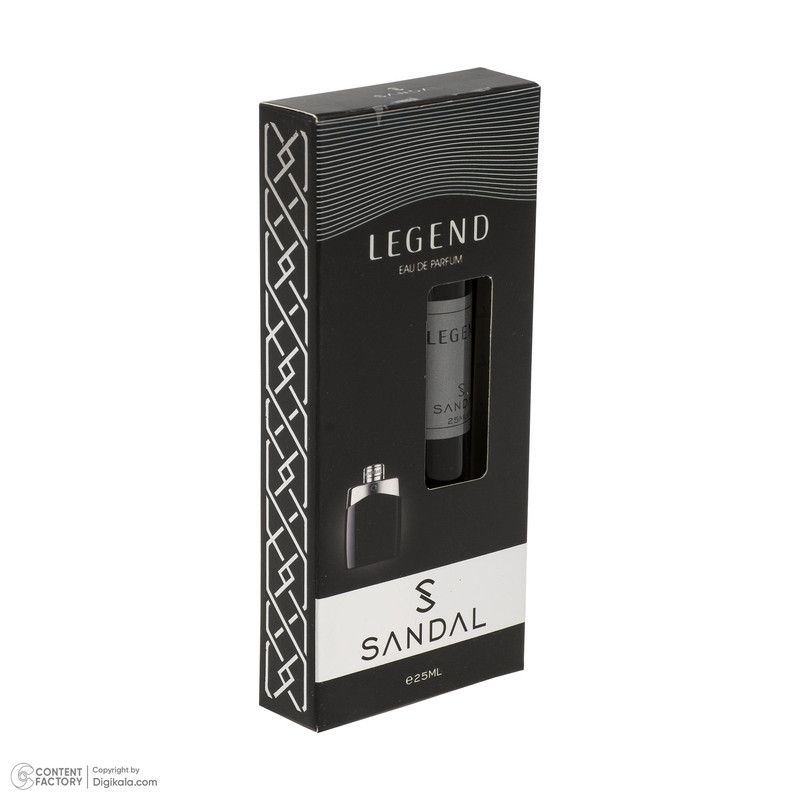 عطر جیبی مردانه صندل مدل LEGEND با رایحه شیرین، خنک حجم 25 میلیلیتر