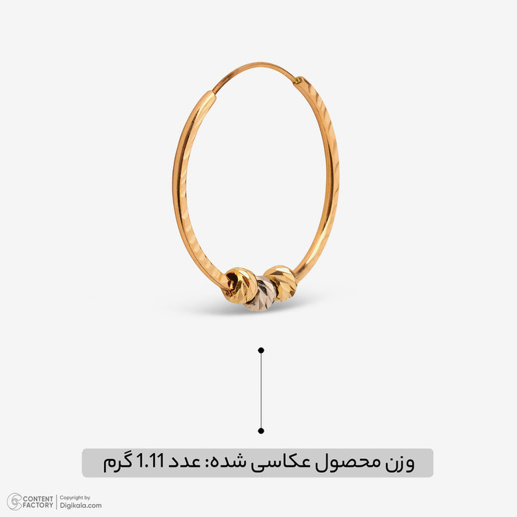 گوشواره حلقهای طلا کم اجرت 18 عیار زنانه مطیع ها مدل 352