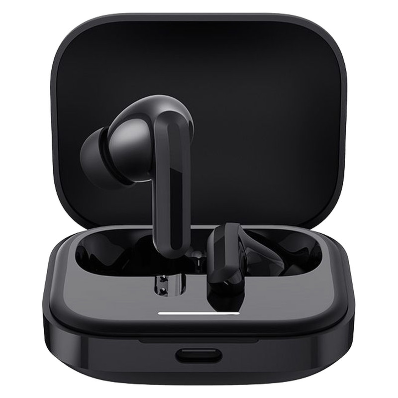 هدفون بلوتوثی شیائومی مدل Redmi Buds 5 با نویز کنسلینگ فعال ANC، درگاه شارژ USB Type-C، دارای نشانگر روی محفظه شارژ