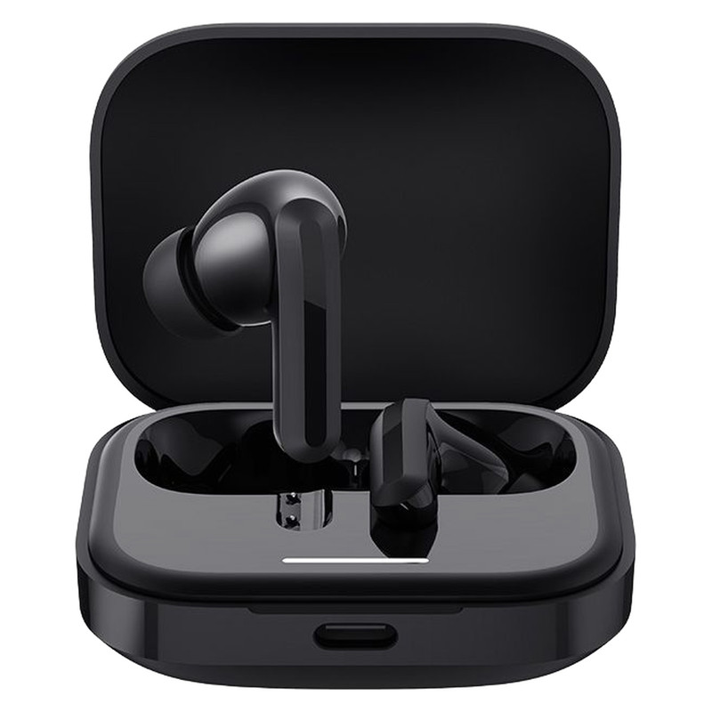 هدفون بلوتوثی شیائومی مدل Redmi Buds 5 با نویز کنسلینگ فعال ANC، درگاه شارژ USB Type-C، دارای نشانگر روی محفظه شارژ