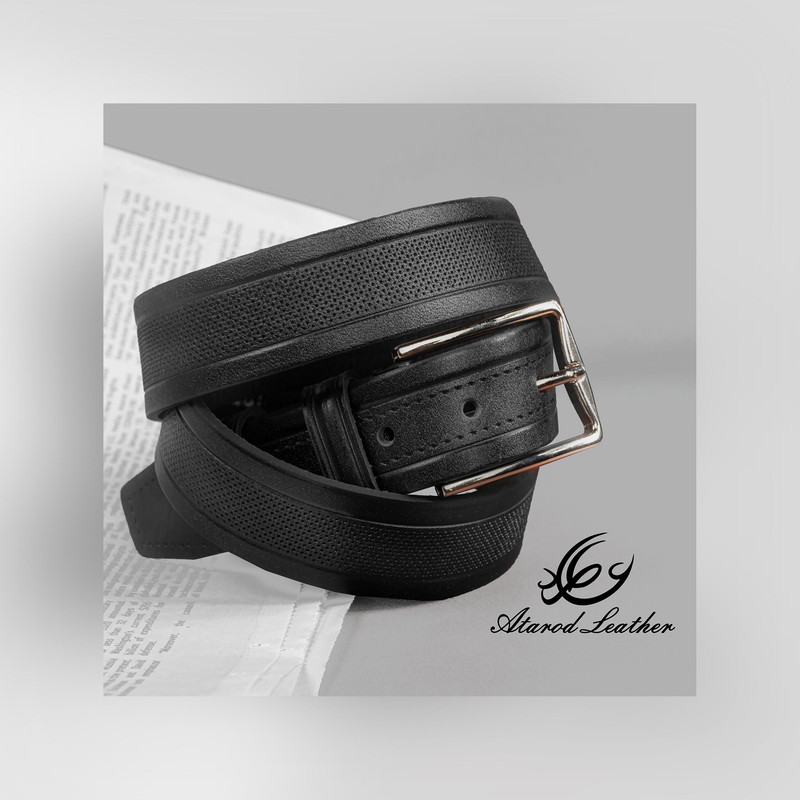 کمربند مردانه چرم عطارد مدل چرم طبیعی گاومیش کد B35