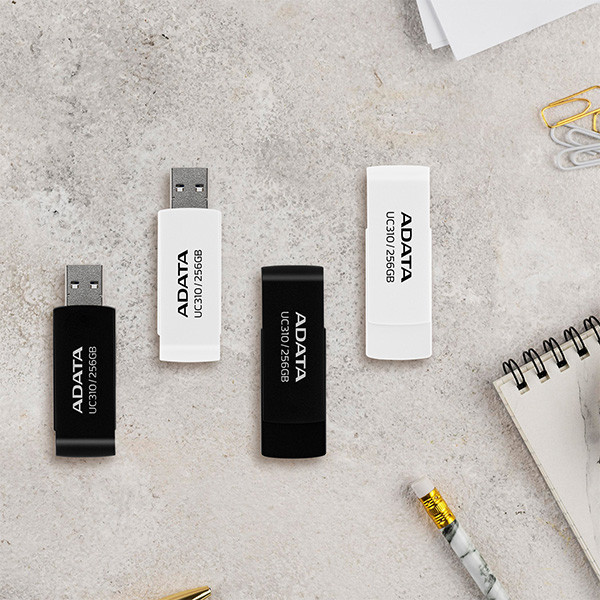 فلش مموری ای دیتا مدل UC310 ظرفیت 64 گیگابایت با رابط USB 3.2 Gen1، طراحی چرخشی، سازگار با ویندوز، مک، لینوکس، بدون ن...