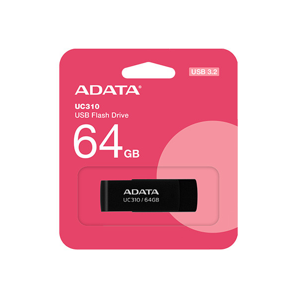 فلش مموری ای دیتا مدل UC310 ظرفیت 64 گیگابایت با رابط USB 3.2 Gen1، طراحی چرخشی، سازگار با ویندوز، مک، لینوکس، بدون ن...