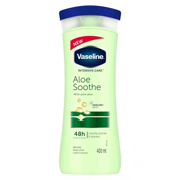 لوسیون بدن وازلین مدل Aloe Soothe حجم 400 میلیلیتر، آبرسان قوی، حاوی عصاره آلوئه ورا و ویتامین E، فاقد چربی، جذب سریع...