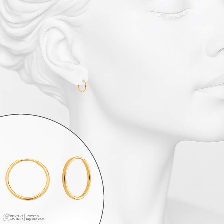 گوشواره حلقهای طلا 18 عیار زنانه طلای صداقت مدل HS1-N-2.5
