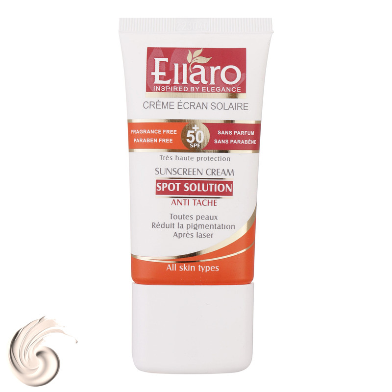 کرم ضد آفتاب و ضد لک بدون رنگ الارو SPF50 مدل Spot Solution محافظ UVA ،UVB، مناسب انواع پوست تحت لیسانس حجم 40 میلیلیتر
