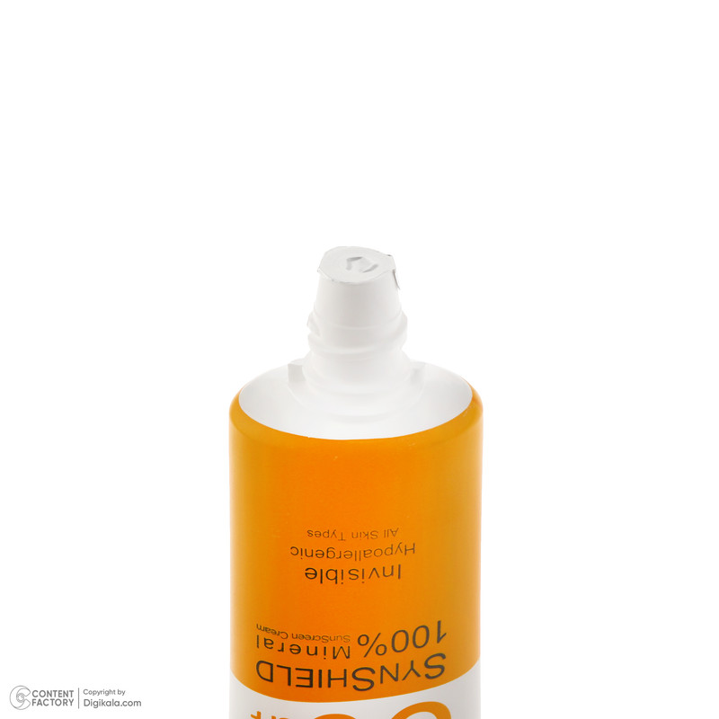 کرم ضد آفتاب بدون رنگ ساین اسکین SPF 50 مدل SYN Shield Mineral محافظ UVA ،UVB، ضد حساسیت، مناسب انواع پوست حجم 50 میل...