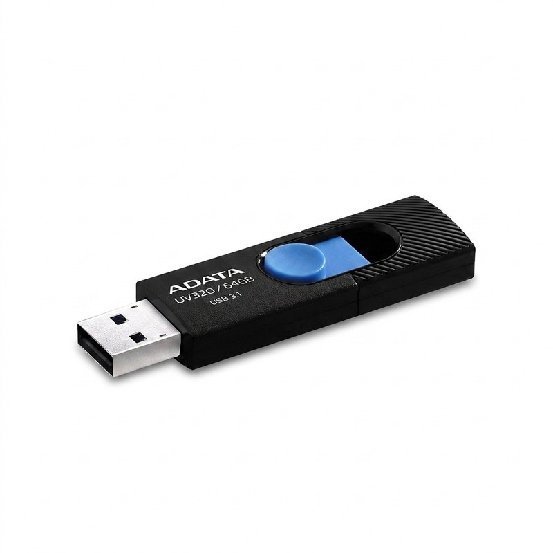 فلشمموری کشویی ای دیتا مدل UV320 ظرفیت 64 گیگابایت با رابط USB 3.2 Gen1 سرعت انتقال تا 10 گیگابیت بر ثانیه و سازگار ب...