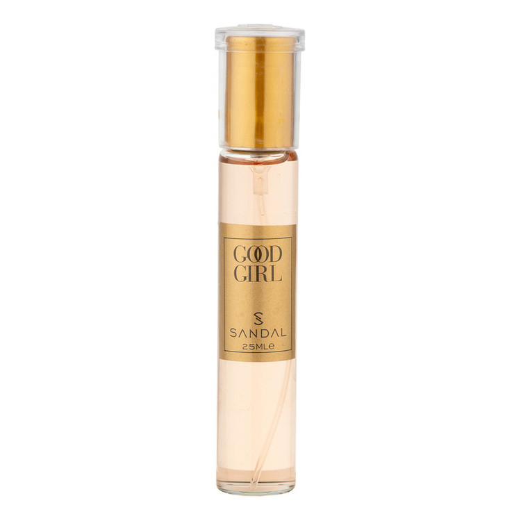 عطر جیبی زنانه صندل مدل GOOD GIRL با رایحه شیرین، تند، گرم، شرقی، گلی حجم 25 میلیلیتر
