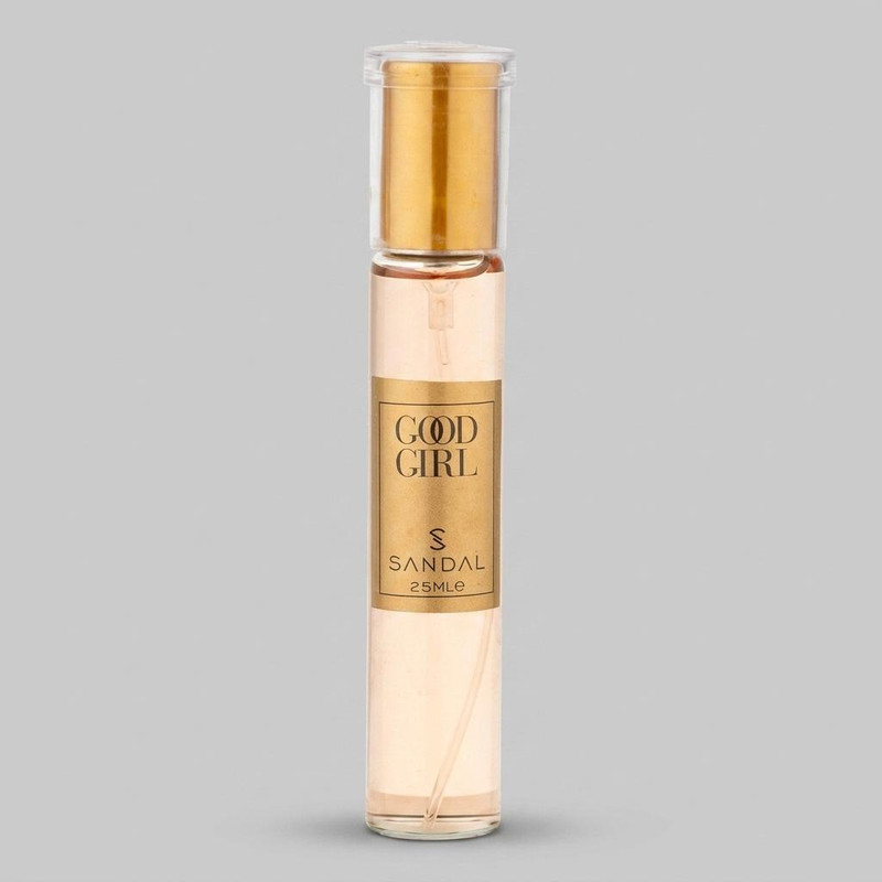 عطر جیبی زنانه صندل مدل GOOD GIRL با رایحه شیرین، تند، گرم، شرقی، گلی حجم 25 میلیلیتر