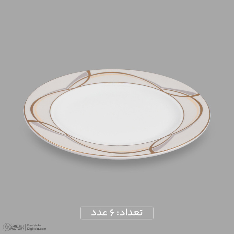 سرویس 20 پارچه چینی دینووا ساینا طرح گرد نسخه 6، قابل شستشو با دست و ماشین ظرفشویی، شامل 6 بشقاب غذاخوری، 6 بشقاب خور...