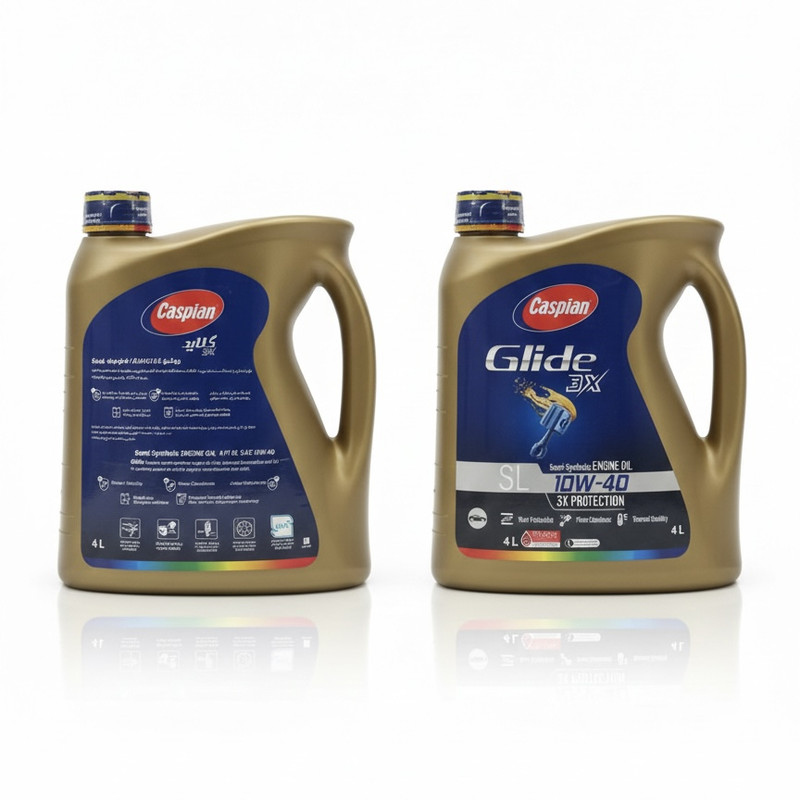 روغن موتور خودرو بنزینی کاسپین مدل SL 10W-40 Glide 3X حجم 4 لیتر
