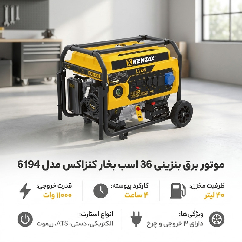 موتور برق بنزینی 36 اسب بخار کنزاکس مدل 6194
